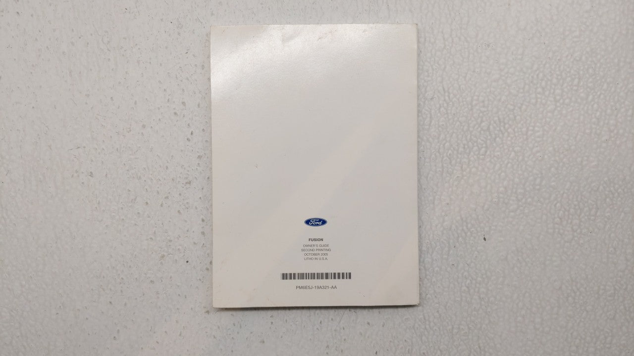 2006 Ford Fusion Owners Manual Book Guide P/N:PM6E5J-19A321-AA OEM Used Auto Parts - Oemusedautoparts1.com