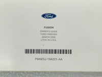 2006 Ford Fusion Owners Manual Book Guide OEM Used Auto Parts - Oemusedautoparts1.com