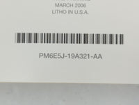 2006 Ford Fusion Owners Manual Book Guide P/N:PM6E5J-19A321-AA OEM Used Auto Parts - Oemusedautoparts1.com