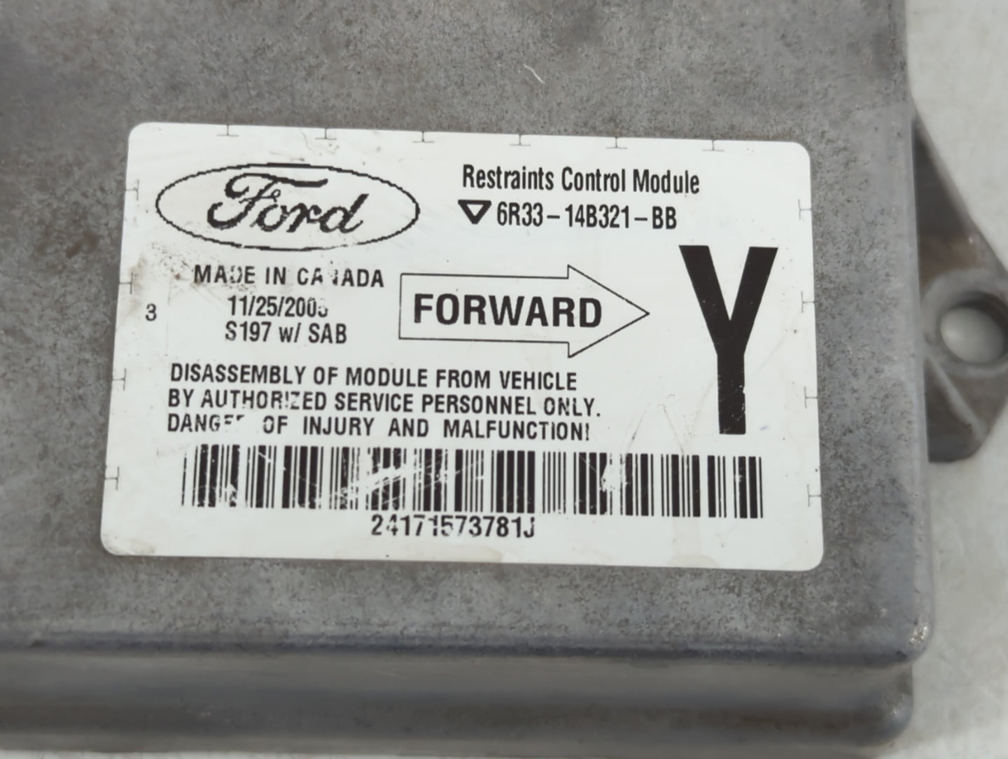 2006 Ford Mustang PCM Engine Control Computer ECU ECM PCU OEM P/N:6R33-14B321-BB Fits Fits 2008 OEM Used Auto Parts - Oemuse