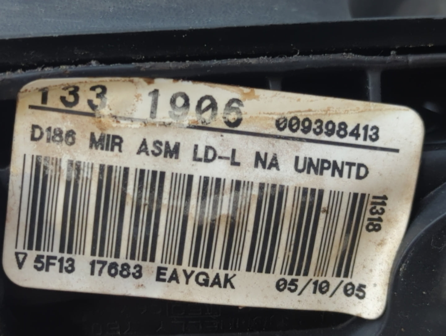 2000-2007 Ford Taurus Side Mirror Replacement Driver Left View Door Mirror P/N:5F13 17683 EAY Fits OEM Used Auto Parts - Oem