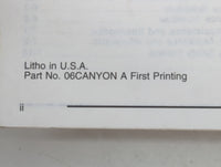 2006 Gmc Canyon Owners Manual Book Guide P/N:06CANYON OEM Used Auto Parts - Oemusedautoparts1.com