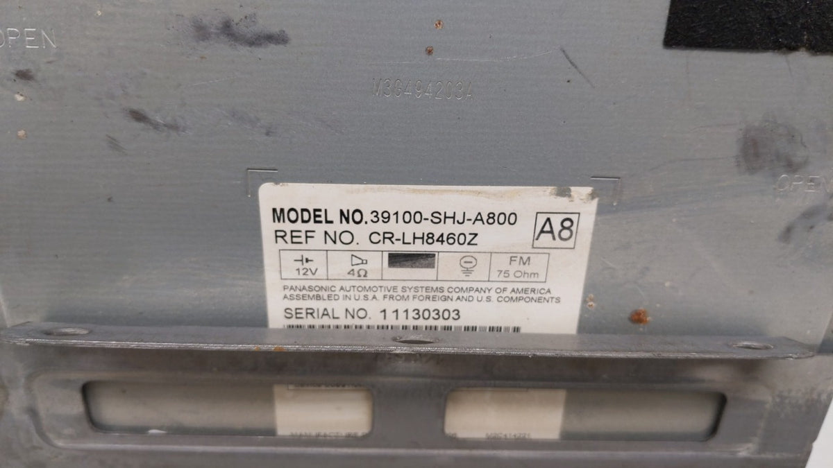 2005-2010 Honda Odyssey Radio AM FM Cd Player Receiver Replacement P/N:39100-SHJ-A800 39110-SHJ-A912-M1 OEM Used Auto Parts 