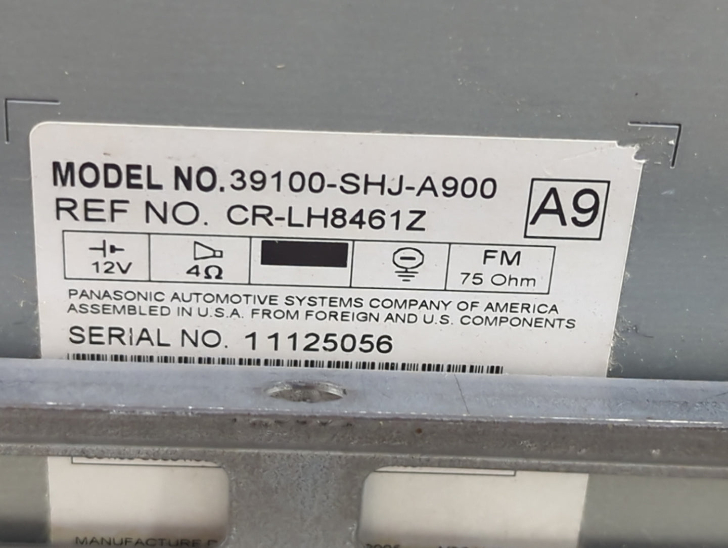 2005-2010 Honda Odyssey Radio AM FM Cd Player Receiver Replacement P/N:39100-SHJ-A900 Fits Fits 2005 2006 2007 2008 2009 201