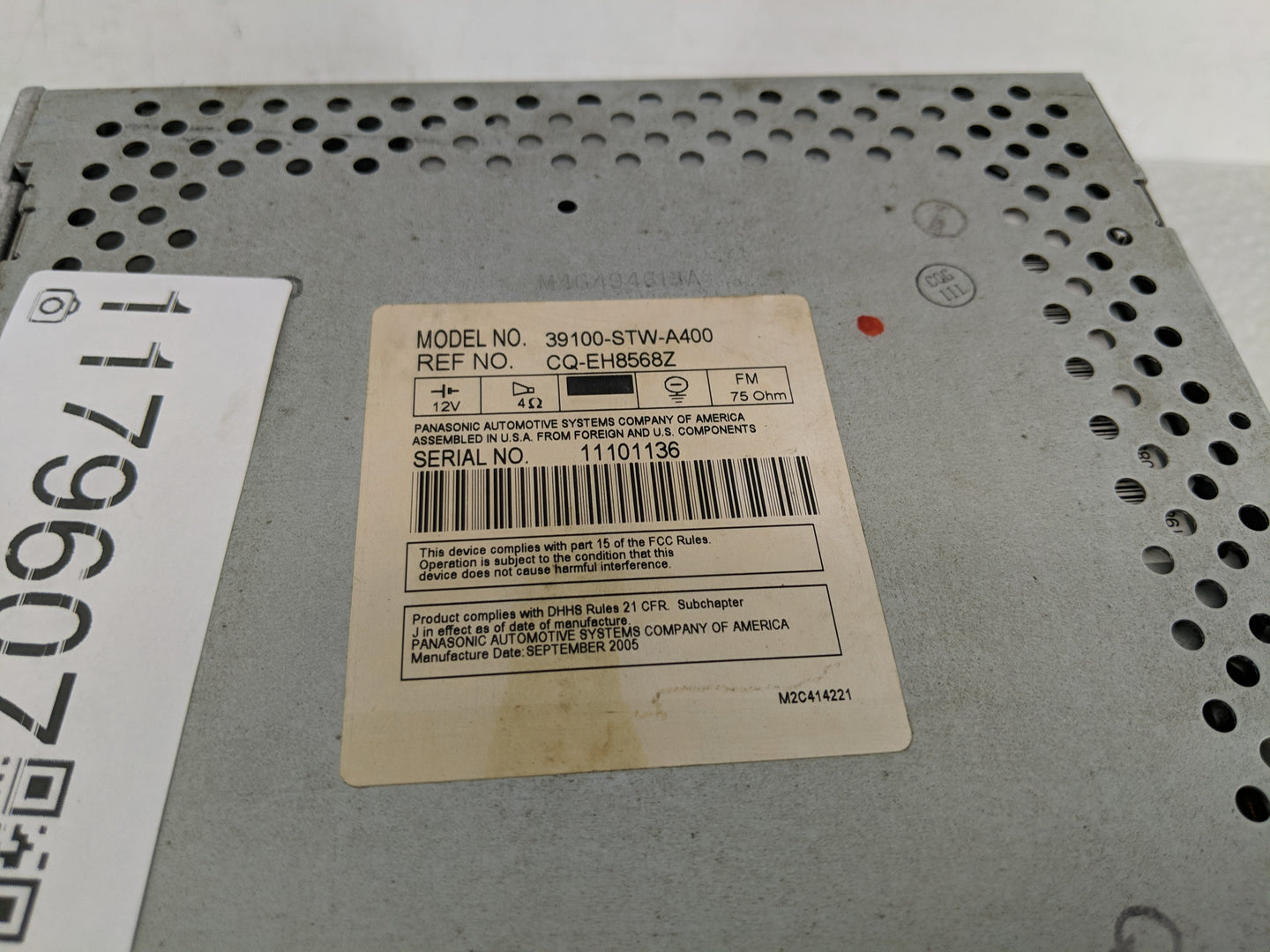 2006-2008 Honda Pilot Radio AM FM Cd Player Receiver Replacement Fits Fits 2006 2007 2008 OEM Used Auto Parts - Oemusedautop