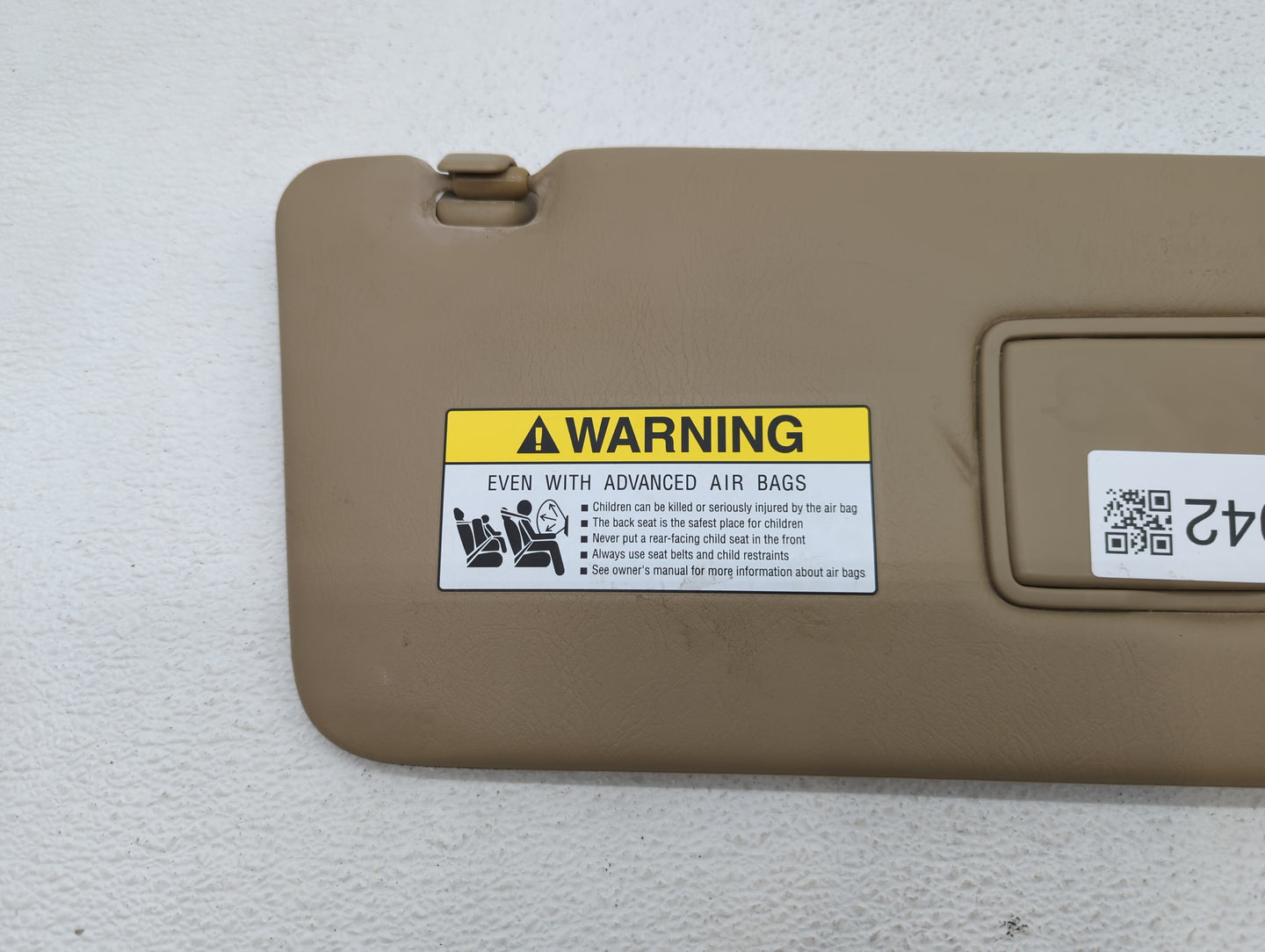 2006 Honda Ridgeline Sun Visor Shade Replacement Passenger Right Mirror Fits OEM Used Auto Parts - Oemusedautoparts1.com