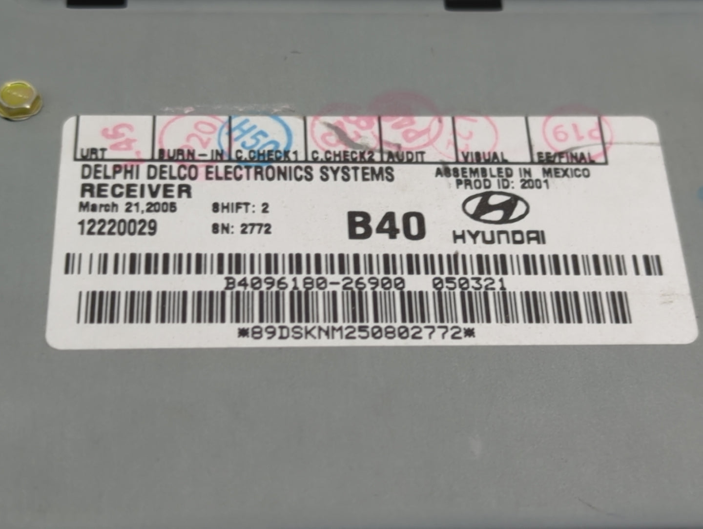 2001-2006 Hyundai Santa Fe Radio AM FM Cd Player Receiver Replacement P/N:12220029 Fits Fits 2001 2002 2003 2004 2005 2006 O