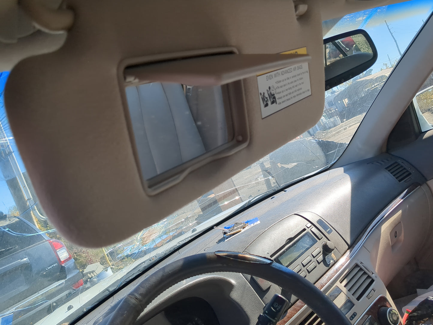 2006-2007 Hyundai Sonata Sun Visor Shade Replacement Driver Left Mirror Fits Fits 2006 2007 OEM Used Auto Parts - Oemusedaut