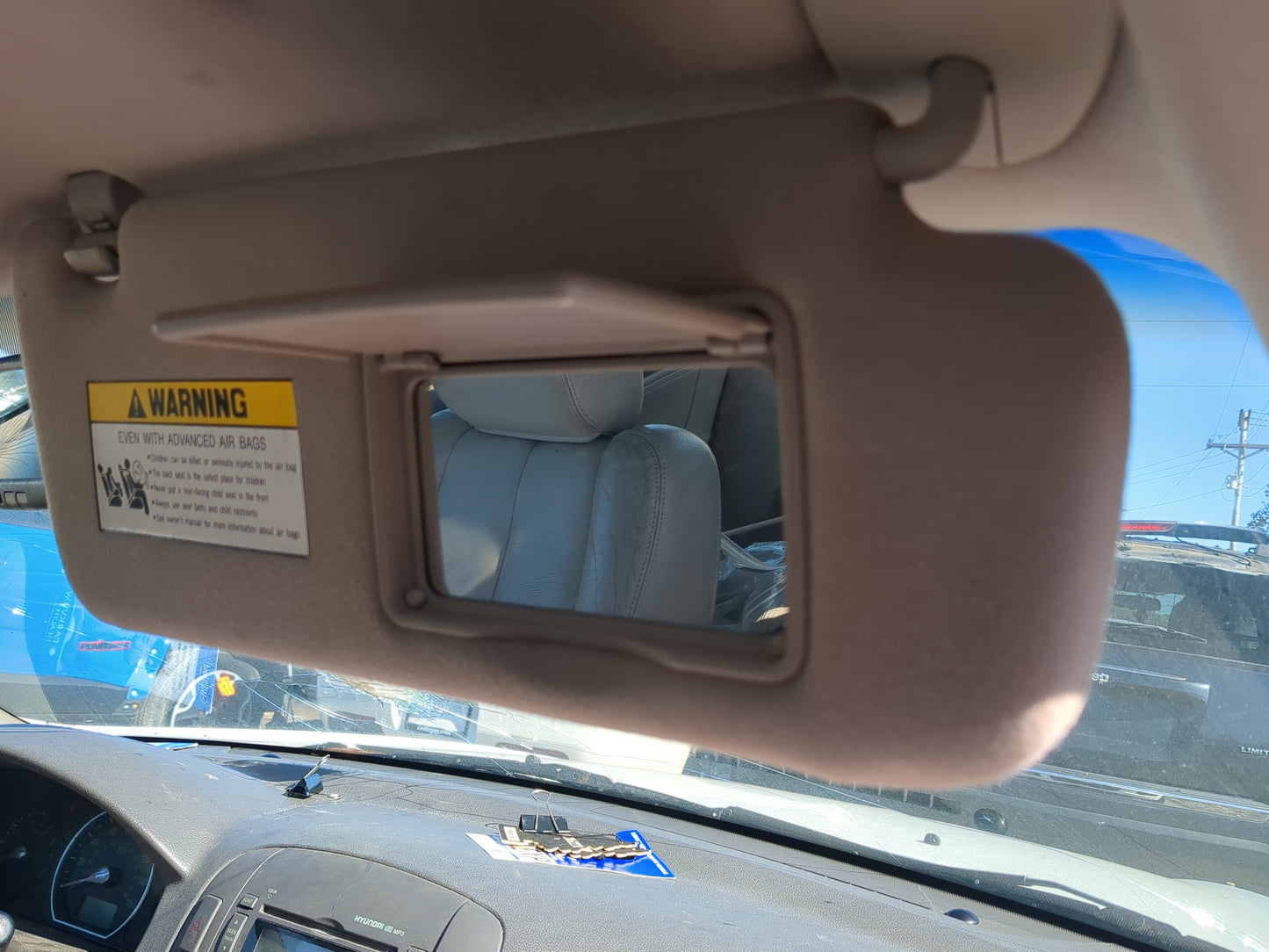 2006-2007 Hyundai Sonata Sun Visor Shade Replacement Passenger Right Mirror Fits Fits 2006 2007 OEM Used Auto Parts - Oemuse