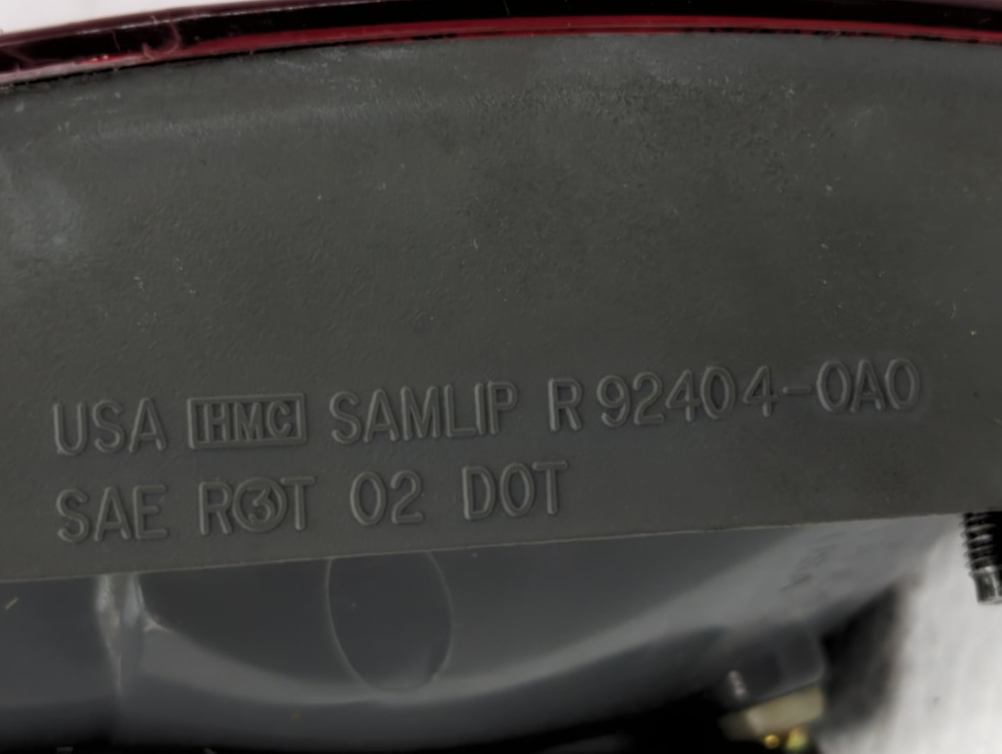 2006-2008 Hyundai Sonata Tail Light Assembly Passenger Right OEM P/N:92404-0A0 Fits Fits 2006 2007 2008 OEM Used Auto Parts 