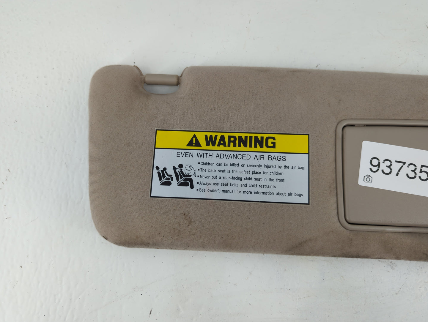 2006 Hyundai Sonata Sun Visor Shade Replacement Passenger Right Mirror Fits OEM Used Auto Parts - Oemusedautoparts1.com
