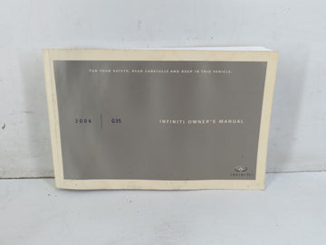 2006 Infiniti G35 Owners Manual Book Guide P/N:OM6E-OV35U0 OEM Used Auto Parts - Oemusedautoparts1.com