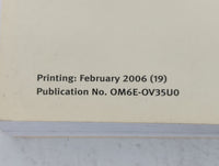 2006 Infiniti G35 Owners Manual Book Guide P/N:OM6E-OV35U0 OEM Used Auto Parts - Oemusedautoparts1.com