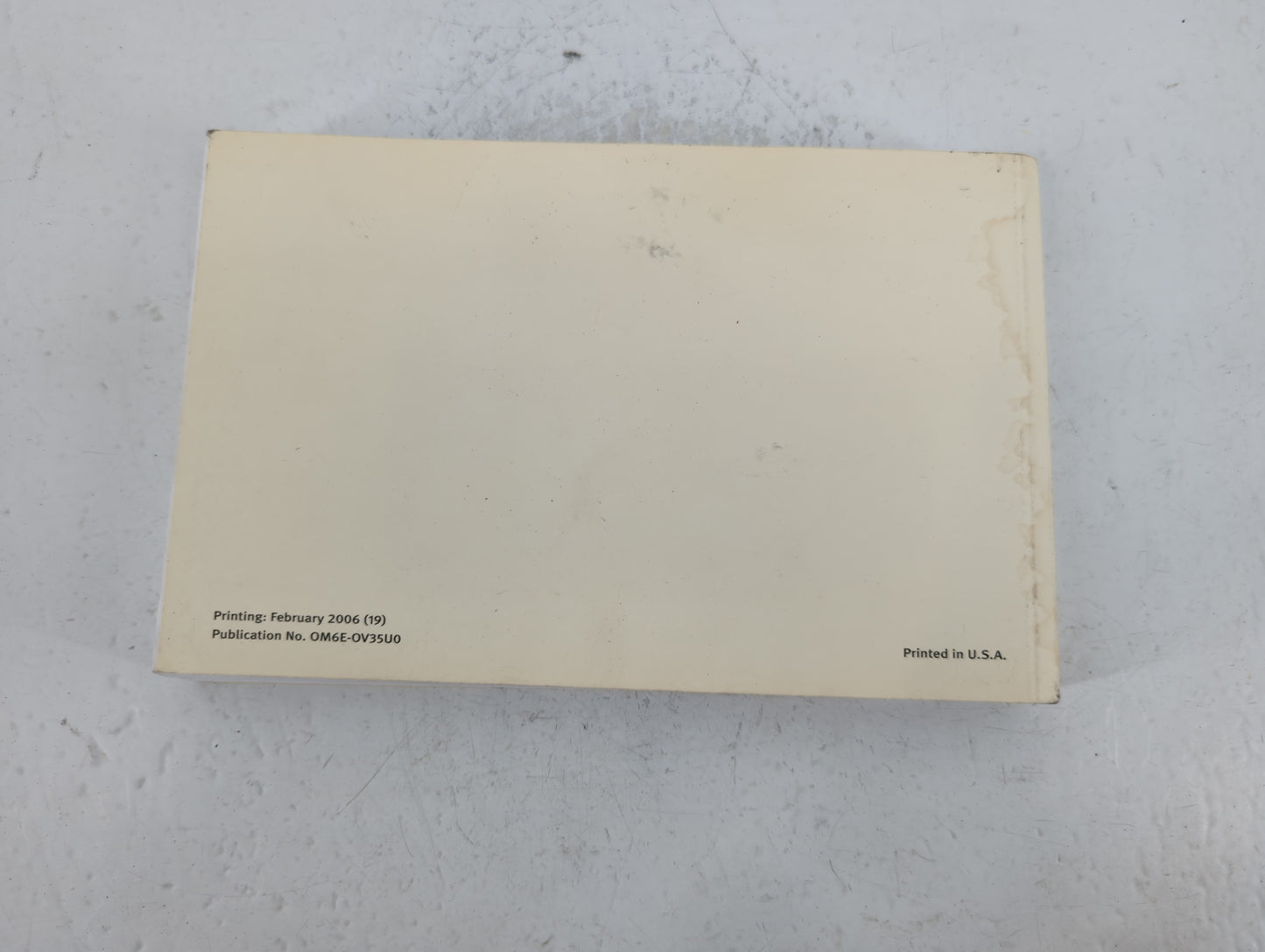 2006 Infiniti G35 Owners Manual Book Guide P/N:OM6E-OV35U0 OEM Used Auto Parts - Oemusedautoparts1.com