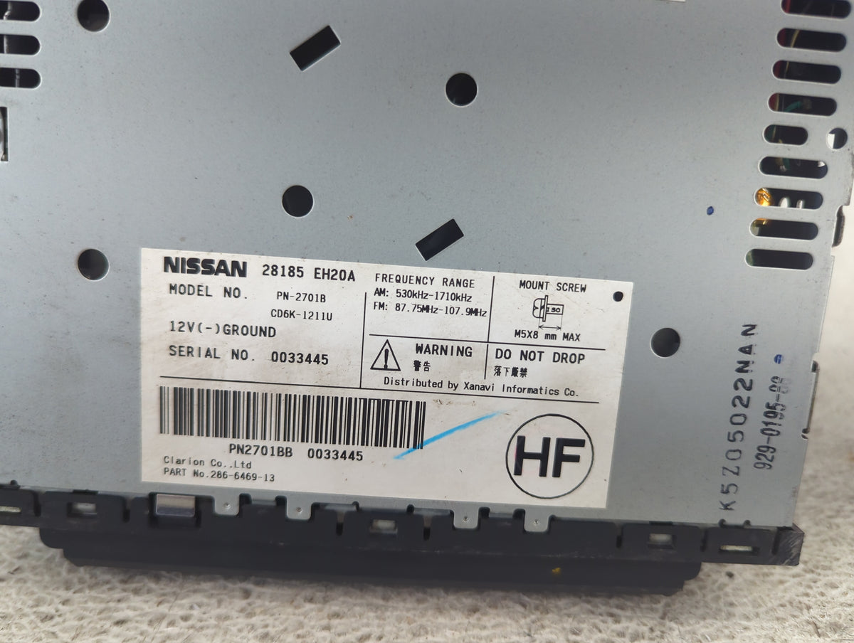 2006-2007 Infiniti M35 Radio AM FM Cd Player Receiver Replacement P/N:28185 EH20A PN-2701B, PN2701BB Fits Fits 2006 2007 OEM
