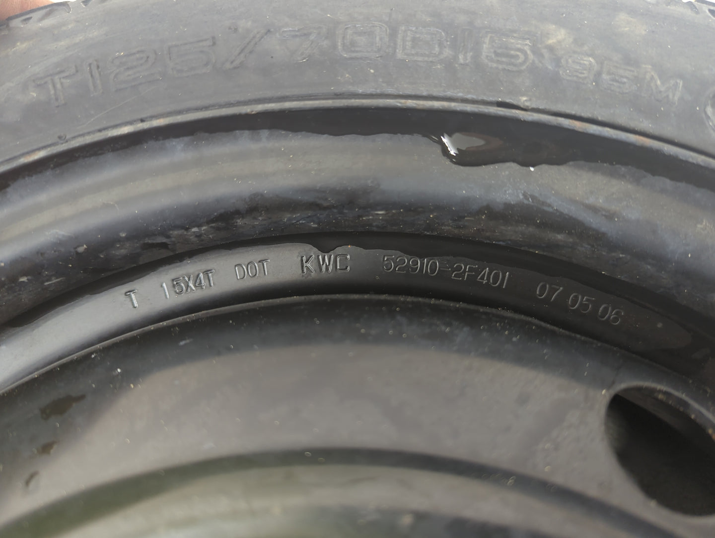 2004-2009 Kia Spectra Spare Donut Tire Wheel Rim Oem - Oemusedautoparts1.com