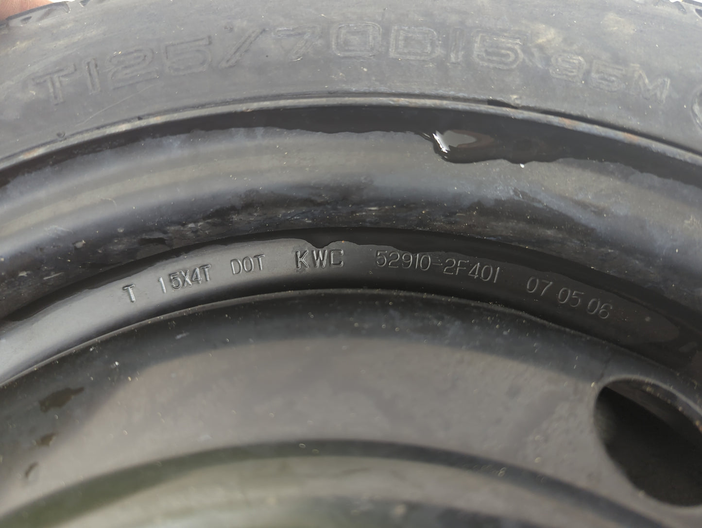 2004-2009 Kia Spectra Spare Donut Tire Wheel Rim Oem - Oemusedautoparts1.com