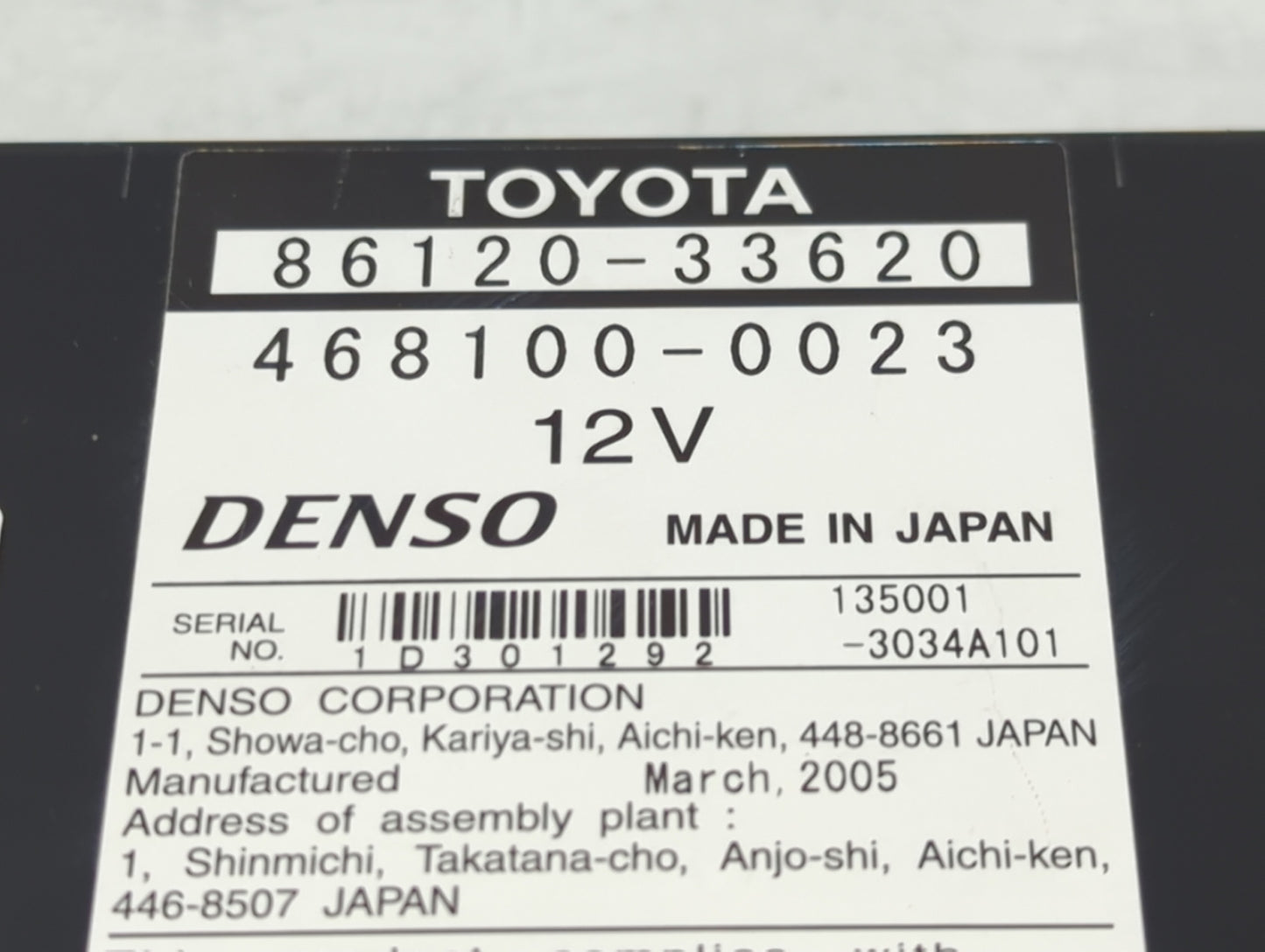 2004-2006 Lexus Es330 Information Display Screen - Oemusedautoparts1.com