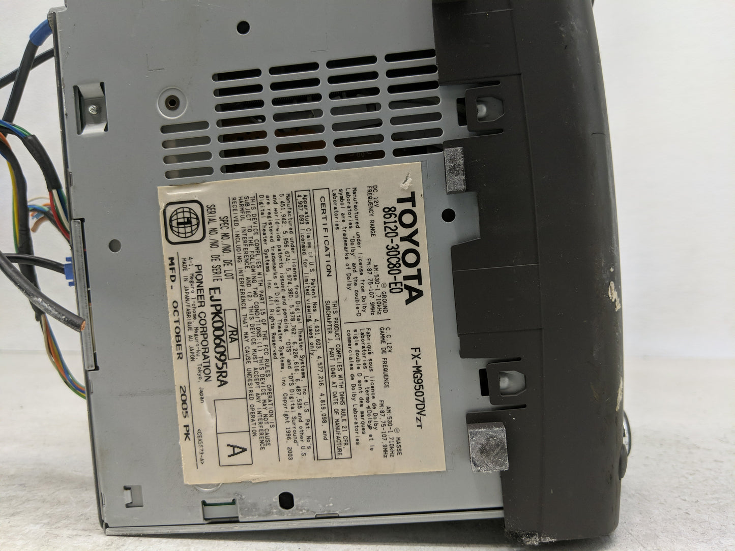 2006 Lexus Gs300 Radio AM FM Cd Player Receiver Replacement P/N:86120-30C80-E0 Fits OEM Used Auto Parts - Oemusedautoparts1.