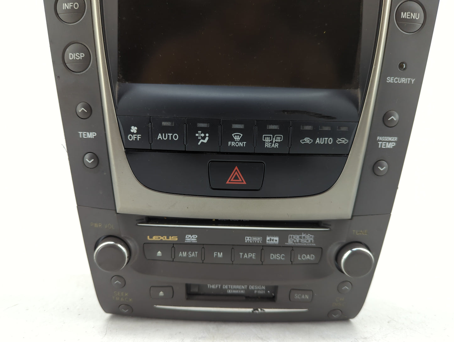 2006 Lexus Gs300 Radio AM FM Cd Player Receiver Replacement P/N:412300-0323 86111-30390 Fits OEM Used Auto Parts - Oemusedau