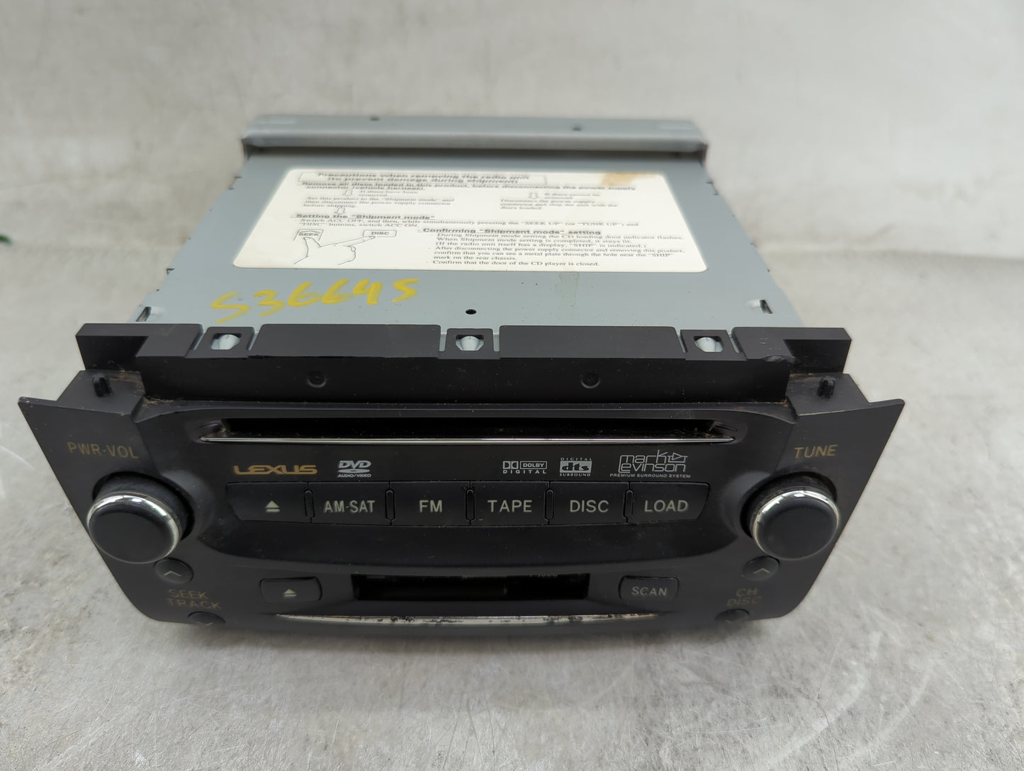 2006 Lexus Gs300 Radio AM FM Cd Player Receiver Replacement P/N:86120-30C80-C0 Fits OEM Used Auto Parts - Oemusedautoparts1.