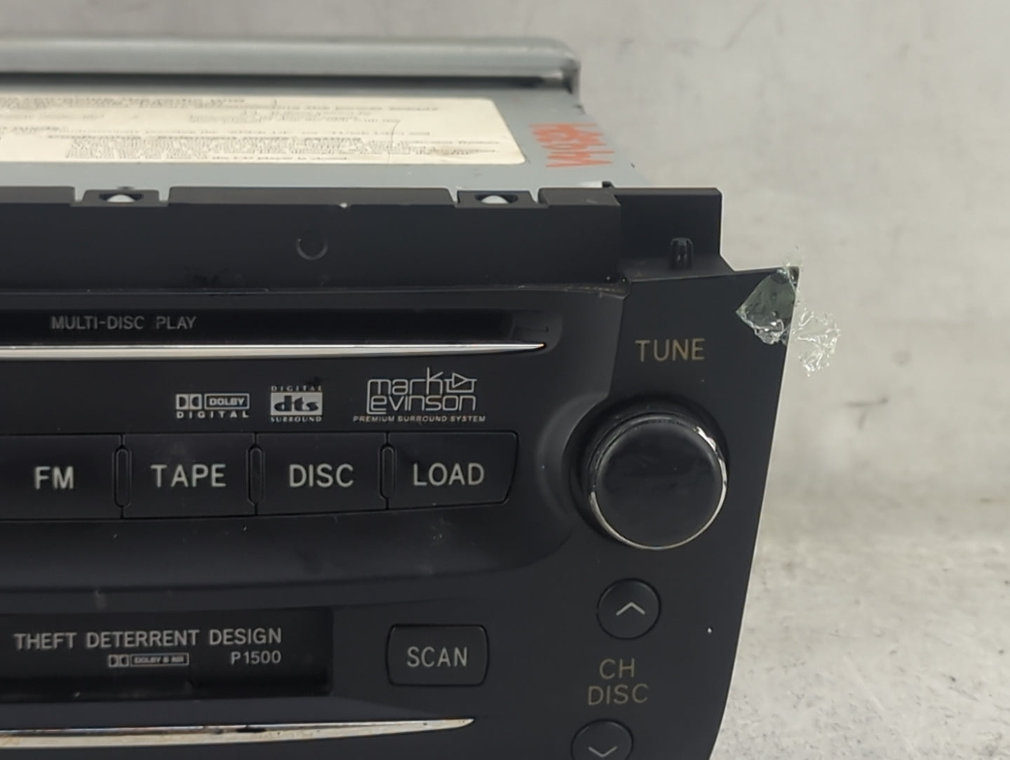 2006 Lexus Gs300 Radio AM FM Cd Player Receiver Replacement P/N:86120-30C80-C0 FX-MG9557DV Fits OEM Used Auto Parts - Oemuse