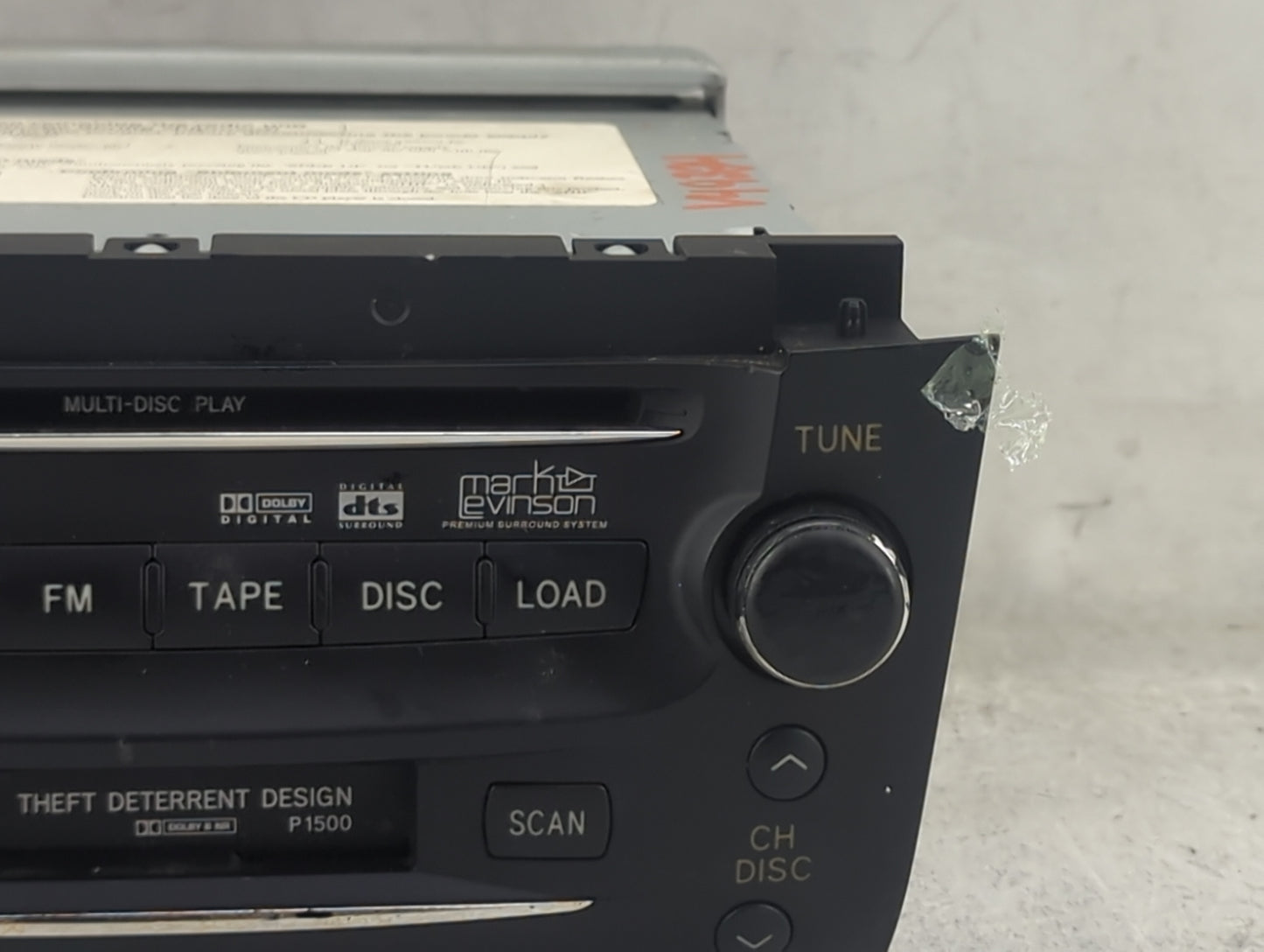 2006 Lexus Gs300 Radio AM FM Cd Player Receiver Replacement P/N:86120-30C80-C0 FX-MG9557DV Fits OEM Used Auto Parts - Oemuse