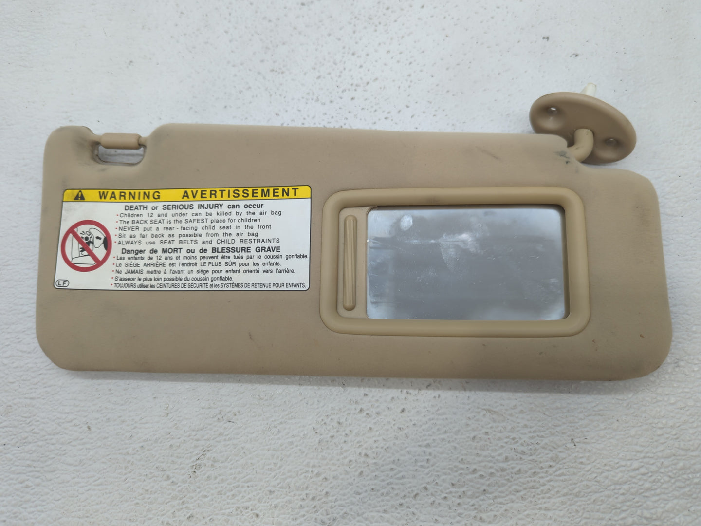 2006 Lexus Is250 Sun Visor Shade Replacement Passenger Right Mirror Fits OEM Used Auto Parts - Oemusedautoparts1.com