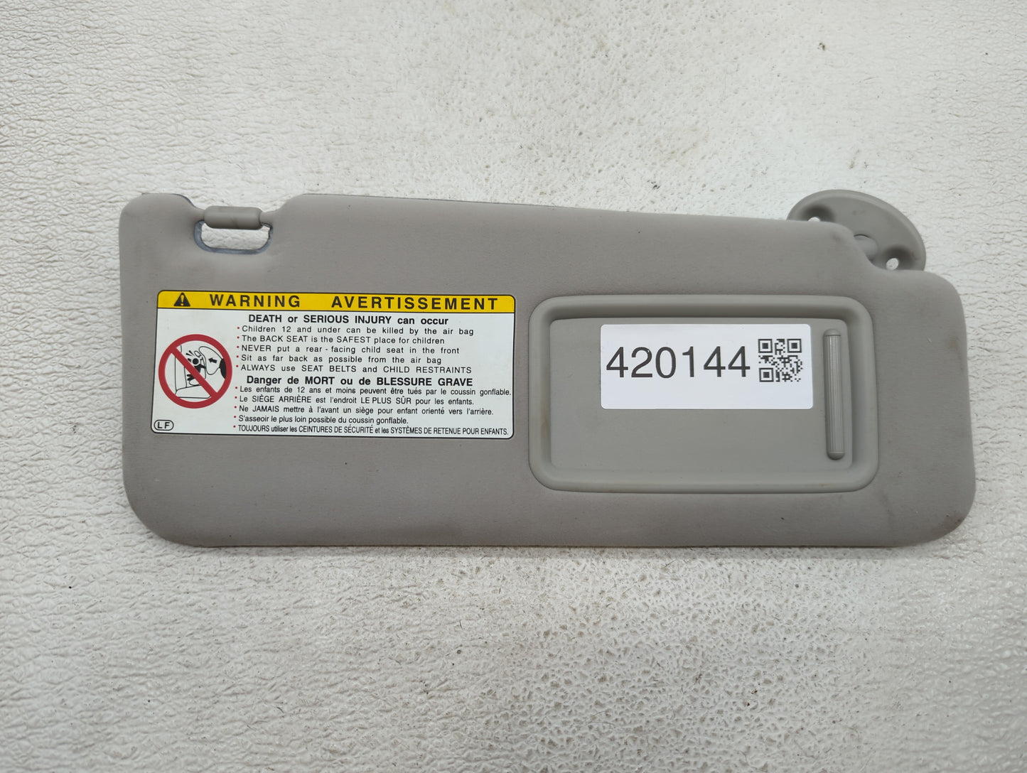 2006 Lexus Is250 Sun Visor Shade Replacement Passenger Right Mirror Fits OEM Used Auto Parts - Oemusedautoparts1.com