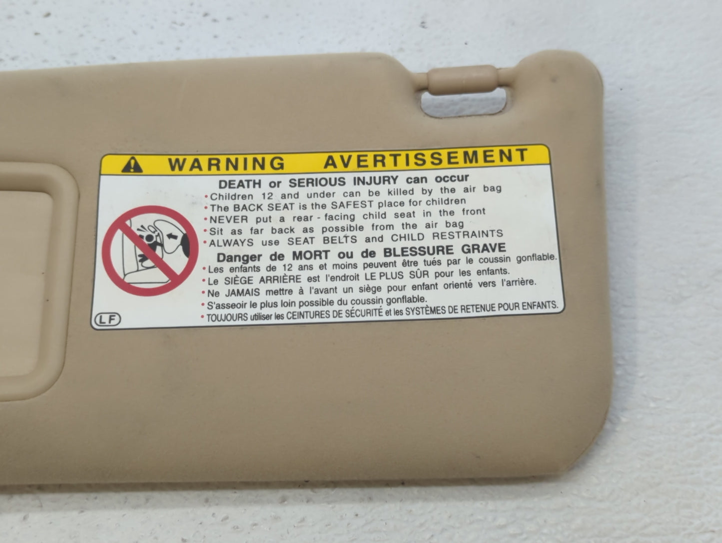 2006 Lexus Is350 Sun Visor Shade Replacement Driver Left Mirror Fits OEM Used Auto Parts - Oemusedautoparts1.com