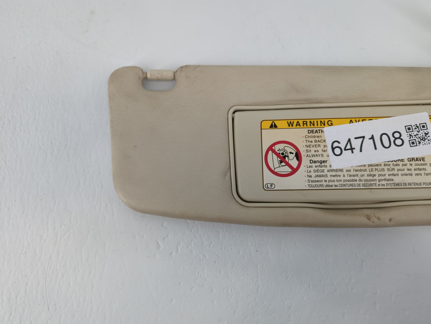 2002-2006 Lexus Sc430 Sun Visor Shade Replacement Passenger Right Mirror Fits Fits 2002 2003 2004 2005 2006 OEM Used Auto Pa