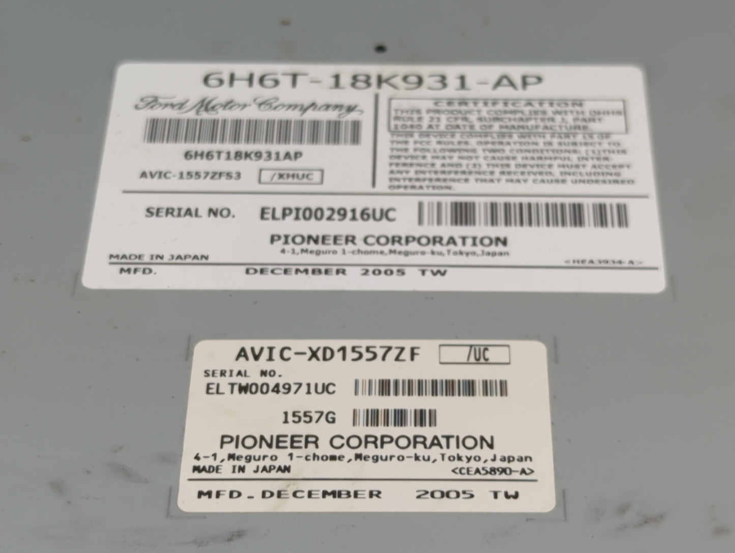 2006 Lincoln Zephyr Radio AM FM Cd Player Receiver Replacement P/N:6H6T-18K931-AP 6H6T18K931AP, AVIC-1557ZF53, AVIC-XD1557ZF