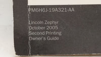 2006 Lincoln Zephyr Owners Manual Book Guide OEM Used Auto Parts - Oemusedautoparts1.com