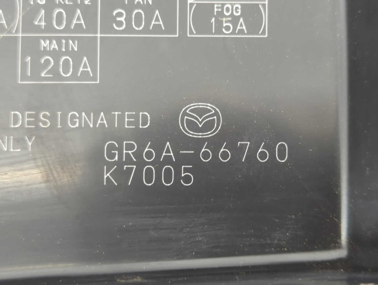 2006-2008 Mazda 6 Fusebox Fuse Box Panel Relay Module P/N:K7005 GR6A-66760 Fits Fits 2006 2007 2008 OEM Used Auto Parts - Oe