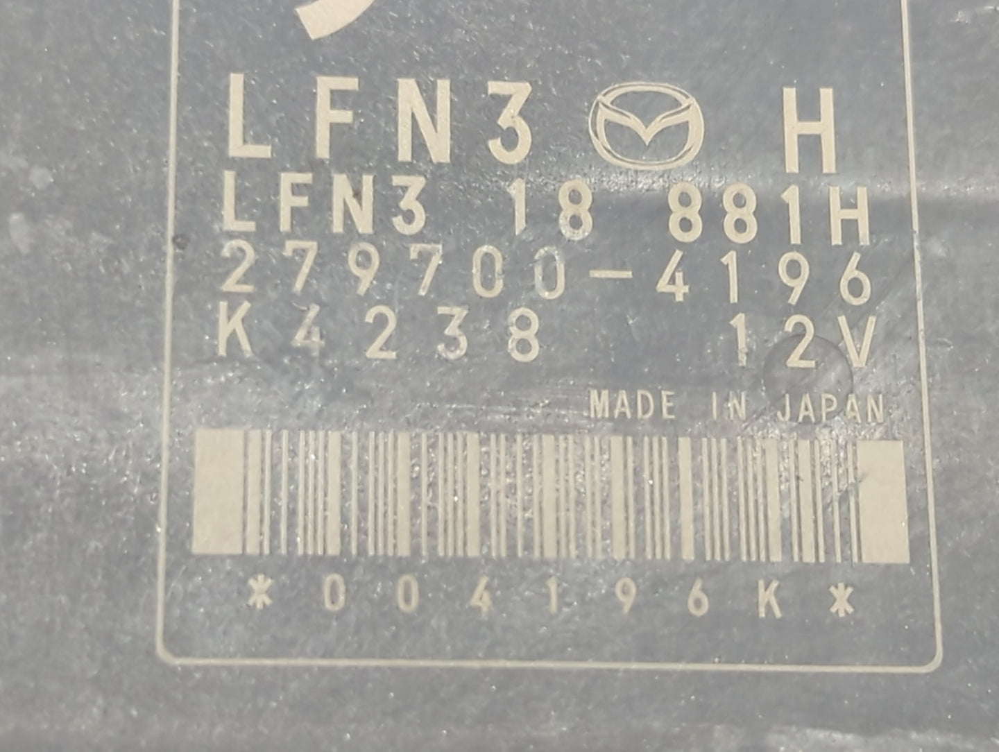2006 Mazda Miata PCM Engine Control Computer ECU ECM PCU OEM P/N:LFN318881H 279700-4196 Fits Fits 2007 OEM Used Auto Parts -