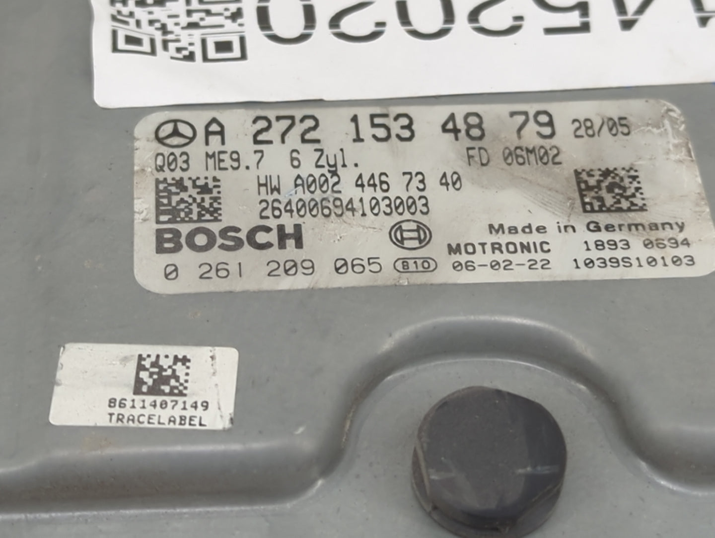 2006 Mercedes-Benz E-Class PCM Engine Control Computer ECU ECM PCU OEM P/N:A2721534879 A0024467340, 0261209065 Fits OEM Used