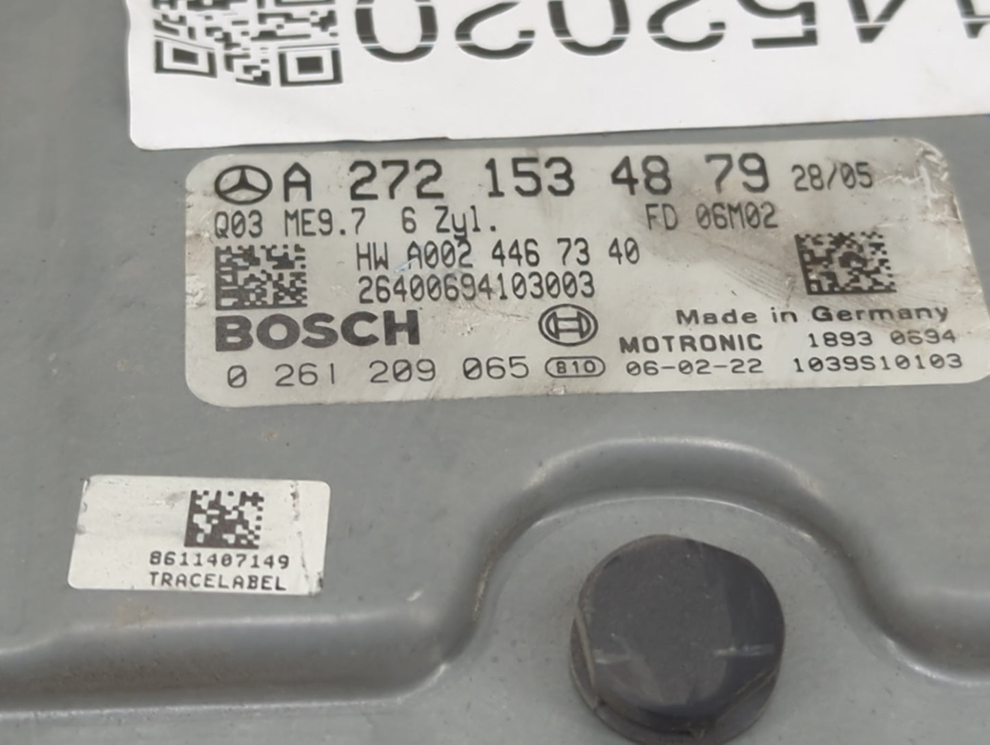 2006 Mercedes-Benz E-Class PCM Engine Control Computer ECU ECM PCU OEM P/N:A2721534879 A0024467340, 0261209065 Fits OEM Used