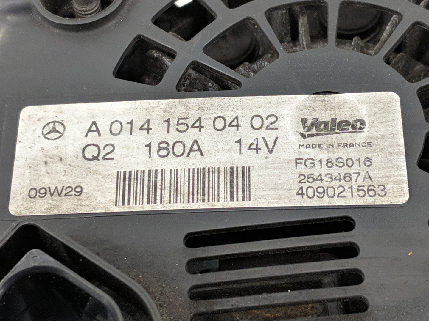 2006 Mercedes-Benz Ml250 Alternator Replacement Generator Charging Assembly Engine OEM P/N:A 014 154 04 02 A 272 154 0102 Fi
