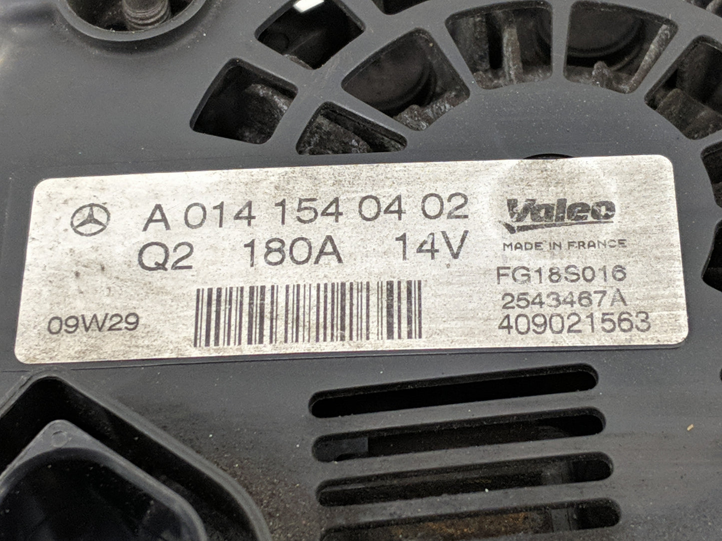 2006 Mercedes-Benz Ml250 Alternator Replacement Generator Charging Assembly Engine OEM P/N:A 014 154 04 02 A 272 154 0102 Fi