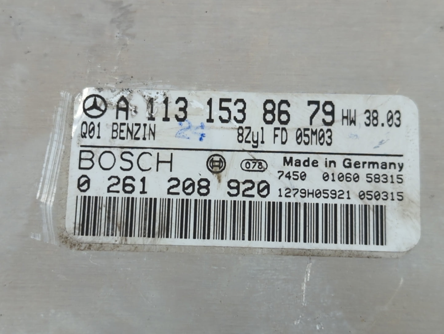2006 Mercedes-Benz S350 PCM Engine Control Computer ECU ECM PCU OEM P/N:A 113 153 86 79 Fits Fits 1999 2000 2002 2004 2005 O