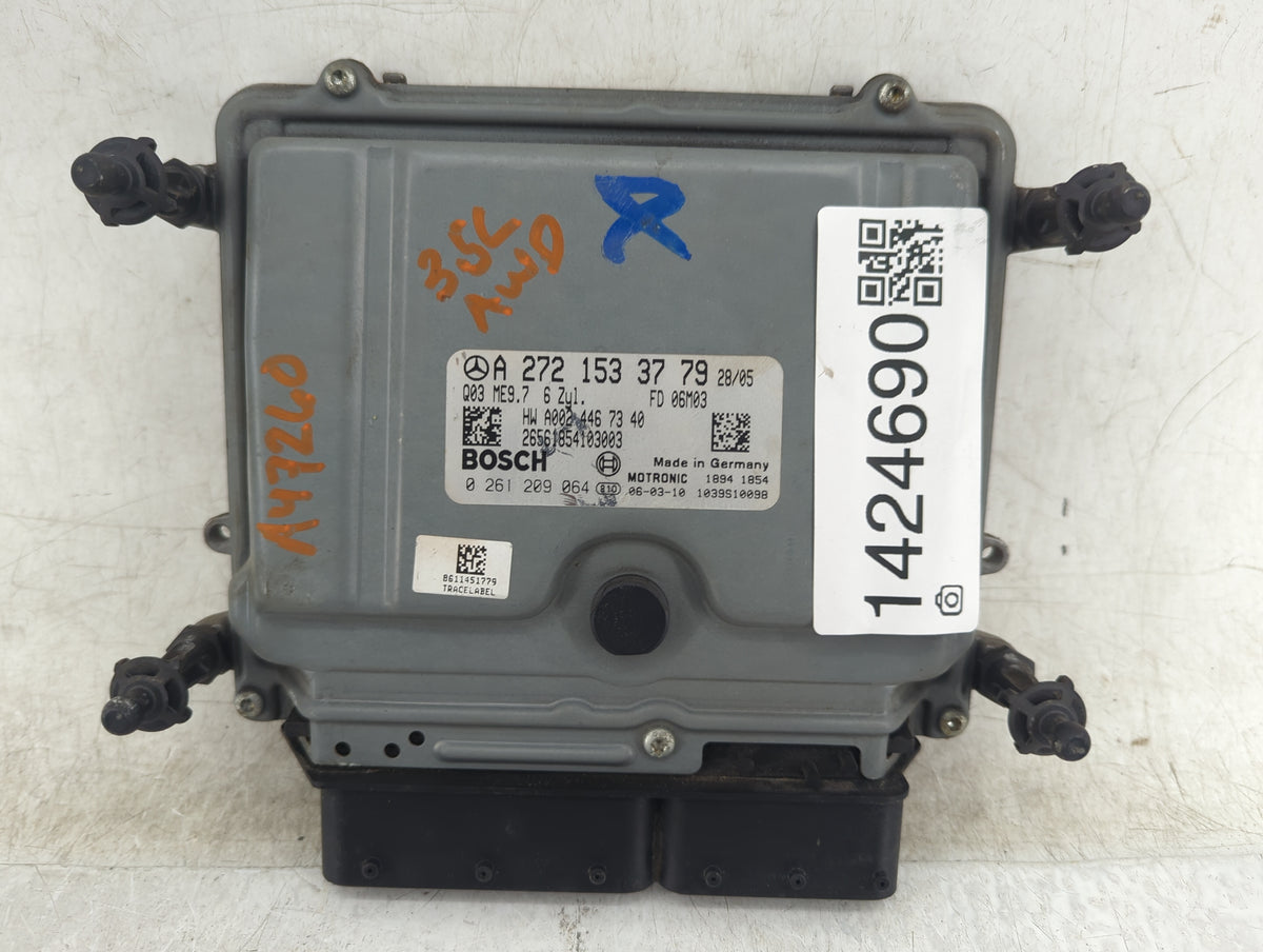 2006 Mercedes E350 PCM Engine Control Computer ECU ECM PCU OEM P/N:A 272 153 37 79 0 261 209 064, A002 446 73 40 Fits OEM Us