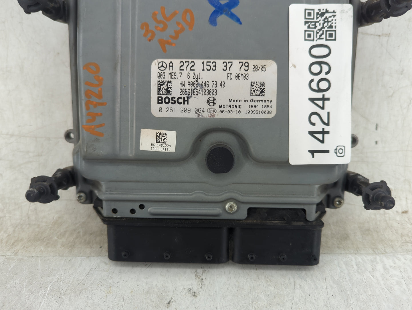2006 Mercedes E350 PCM Engine Control Computer ECU ECM PCU OEM P/N:A 272 153 37 79 0 261 209 064, A002 446 73 40 Fits OEM Us