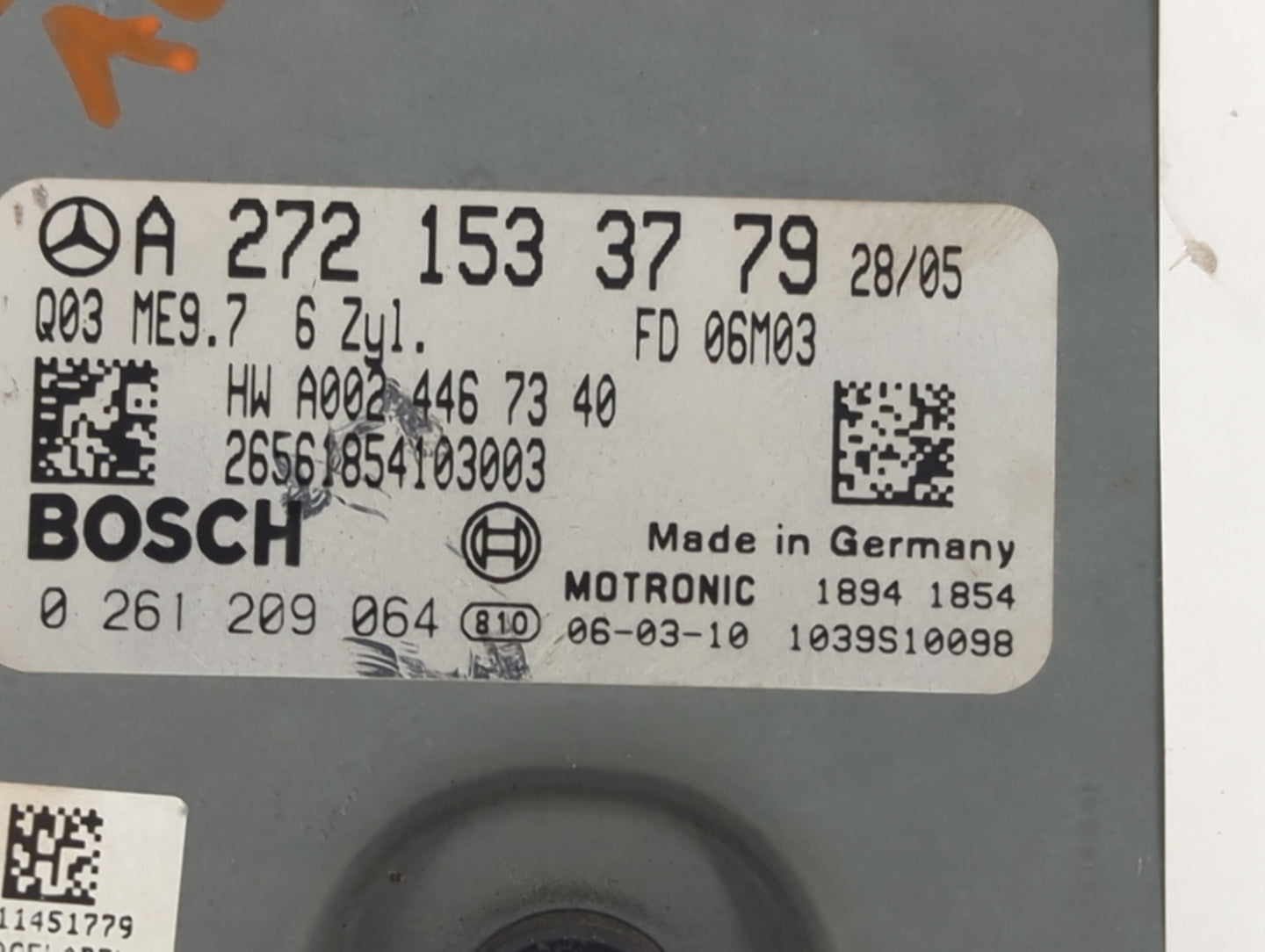 2006 Mercedes E350 PCM Engine Control Computer ECU ECM PCU OEM P/N:A 272 153 37 79 0 261 209 064, A002 446 73 40 Fits OEM Us