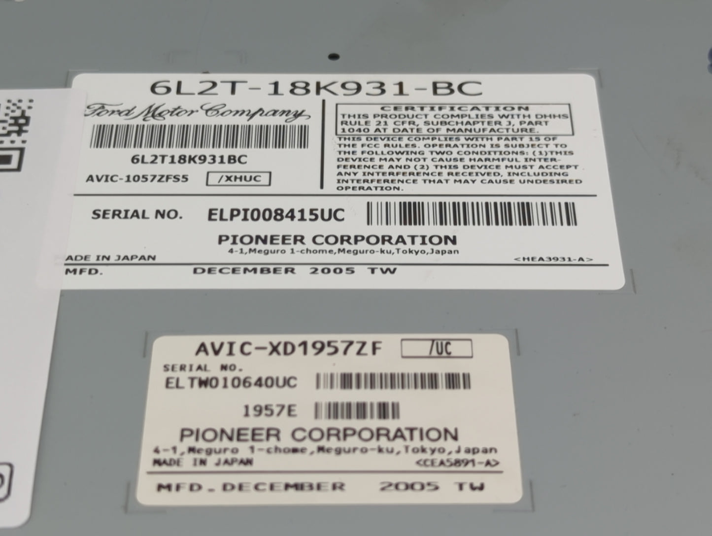 2006 Mercury Mountaineer Radio AM FM Cd Player Receiver Replacement P/N:6L2T-18K931-BC 6L2T18K931BC, AVIC-1057ZFS5 Fits OEM 