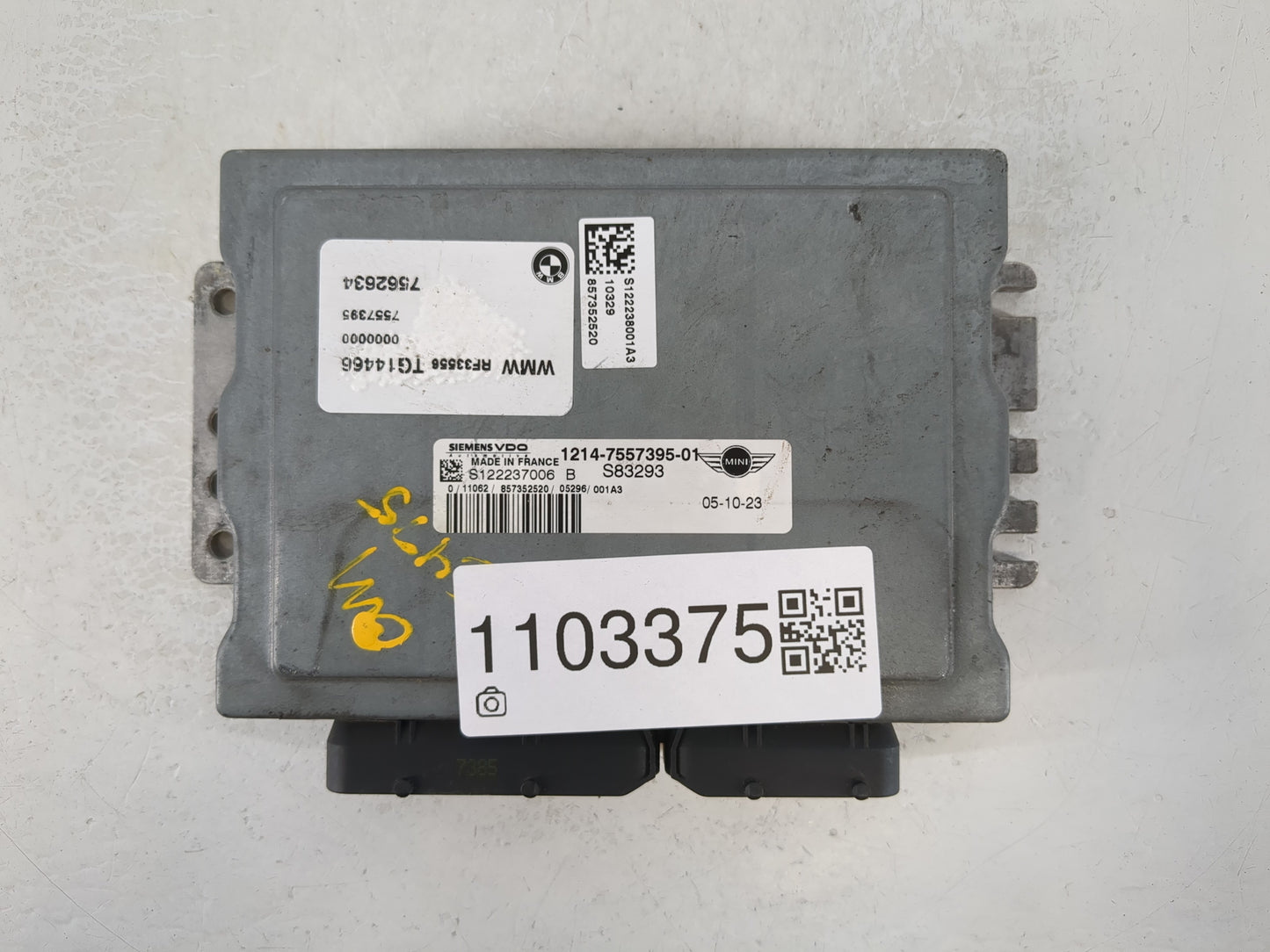 2006 Mini Cooper PCM Engine Control Computer ECU ECM PCU OEM P/N:7592634 Fits OEM Used Auto Parts - Oemusedautoparts1.com
