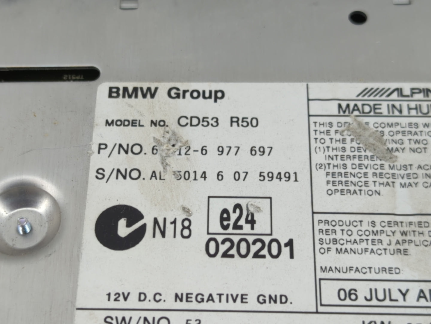 2006 Mini Cooper Radio AM FM Cd Player Receiver Replacement Fits OEM Used Auto Parts - Oemusedautoparts1.com