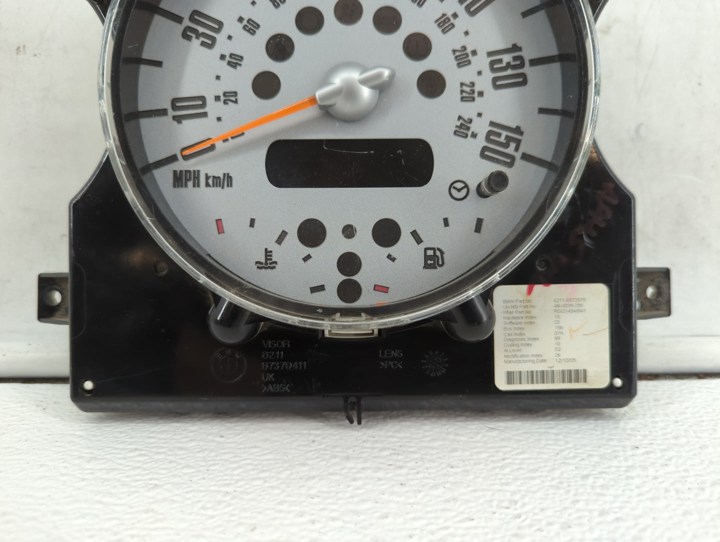 2006 Mini Cooper Instrument Cluster Speedometer Gauges P/N:6211-6978320 6211-6928885, 6928885, 6924913, 6211-6966501 Fits OE
