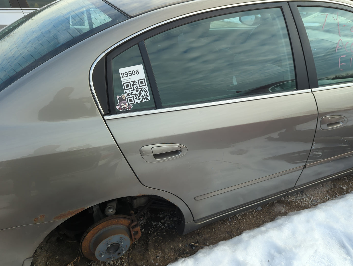 2002-2006 Nissan Altima Passenger Rear Door Oem - Oemusedautoparts1.com