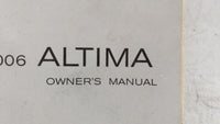 2006 Nissan Altima Owners Manual Book Guide OEM Used Auto Parts - Oemusedautoparts1.com