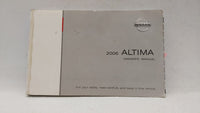 2006 Nissan Altima Owners Manual Book Guide OEM Used Auto Parts - Oemusedautoparts1.com